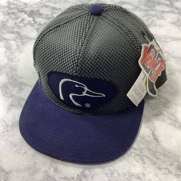 Ducks Unlimited Youth Blue Gray Hat Cap Adjustable New With Tags - Picture 1 of 6